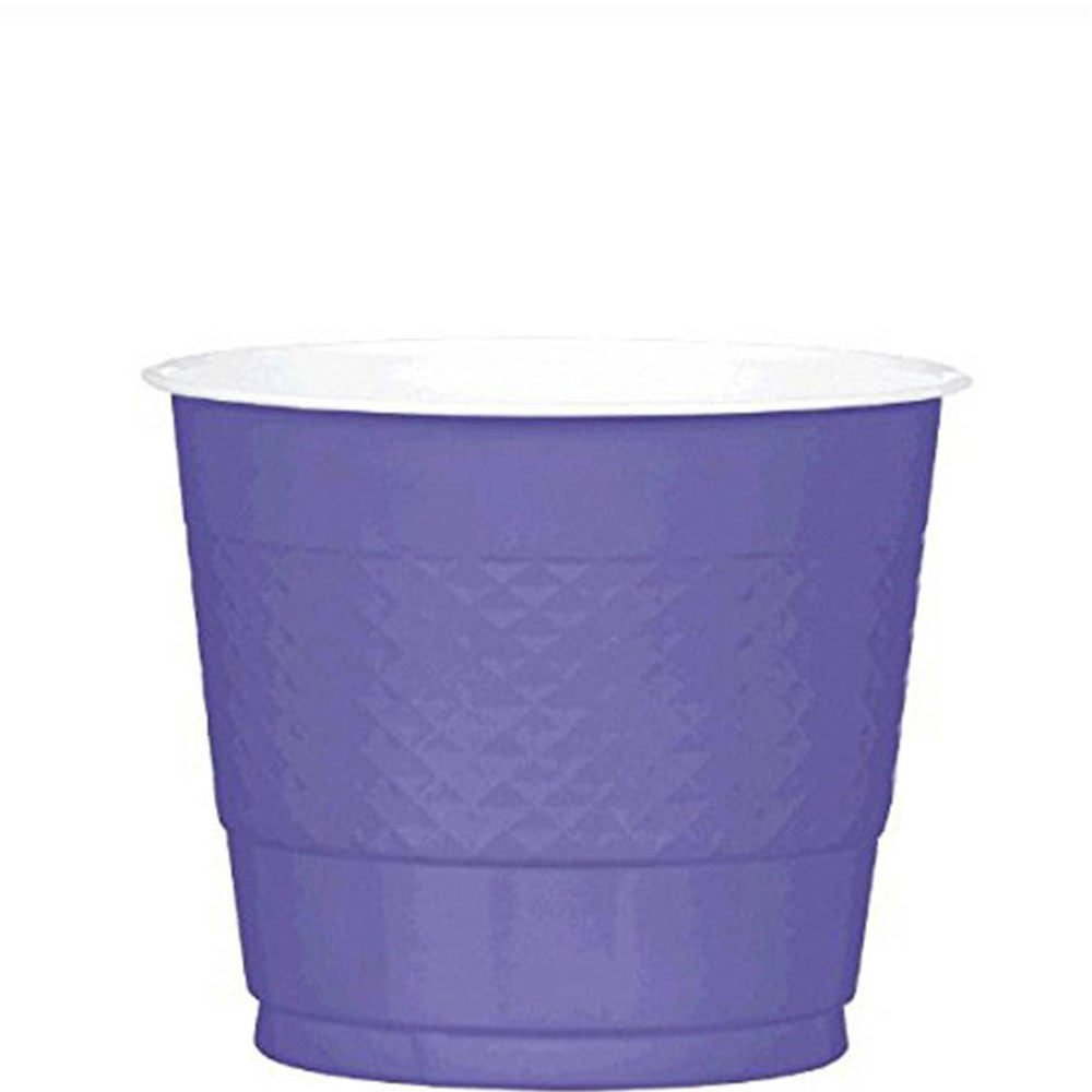 New Purple Plastic Cups 9oz, 20pcs Solid Tableware - Party Centre