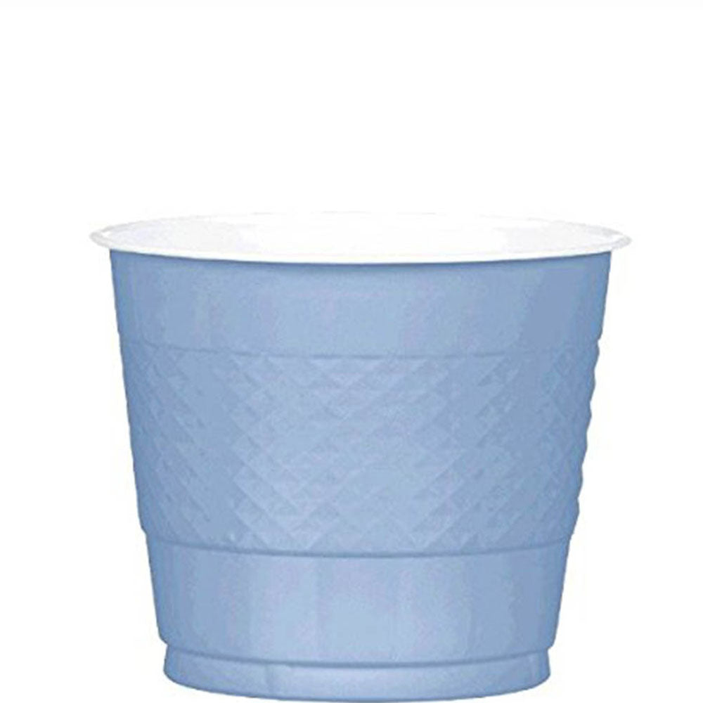 Pastel Blue Plastic Cups 9oz, 20pcs Solid Tableware - Party Centre