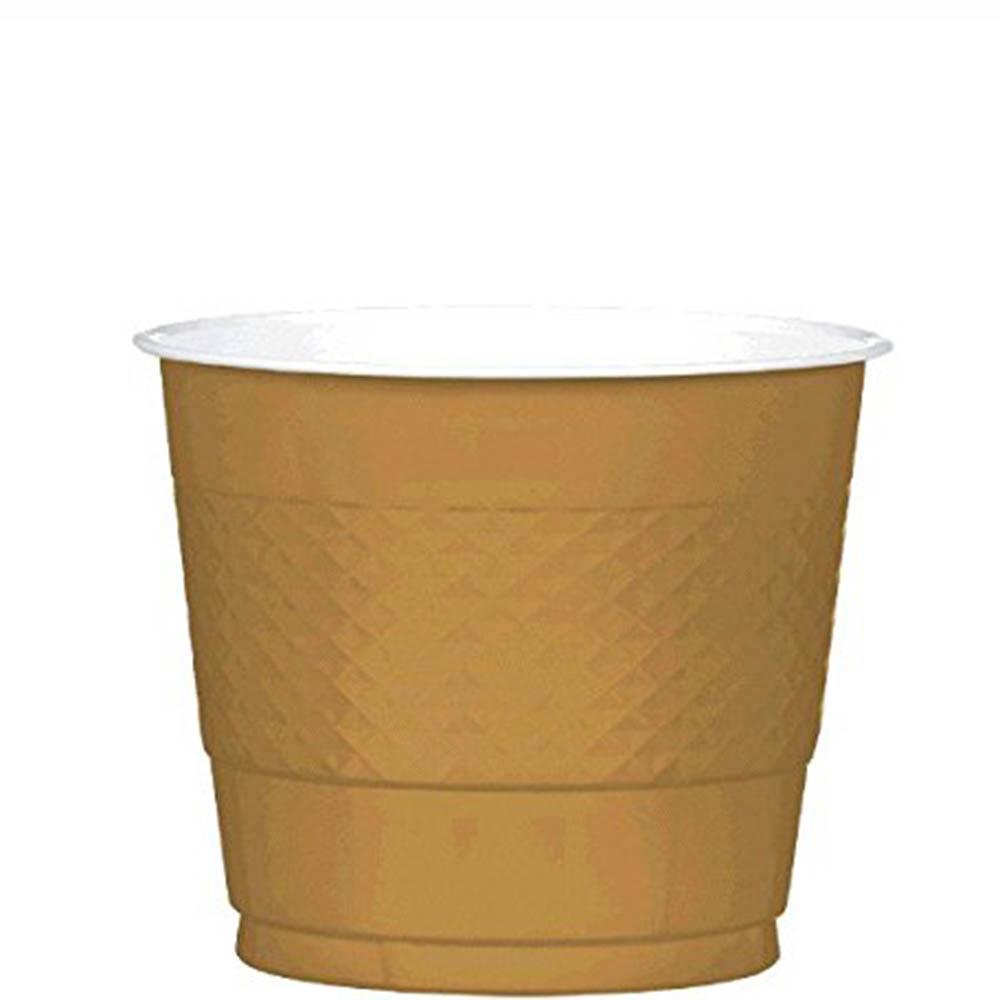 Gold Sparkle Plastic Cups 9oz, 20pcs Solid Tableware - Party Centre