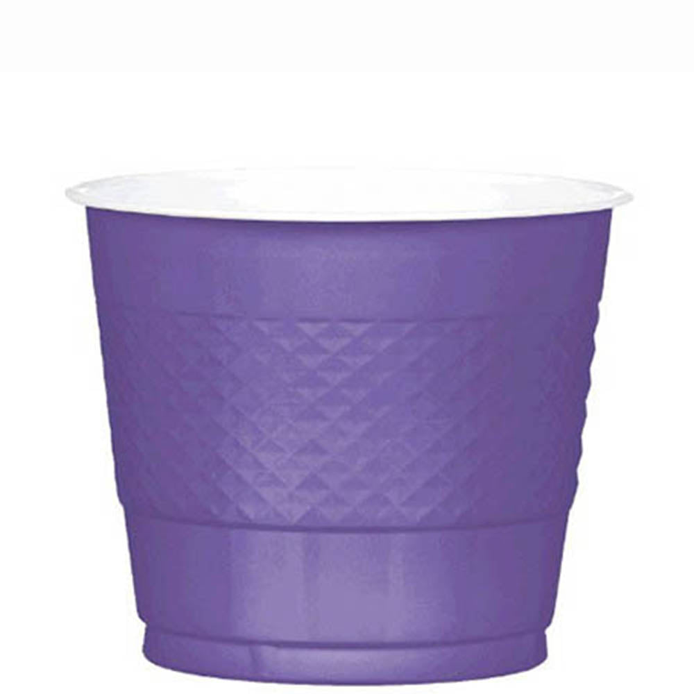 Purple Plastic Cups 9oz, 20pcs Solid Tableware - Party Centre