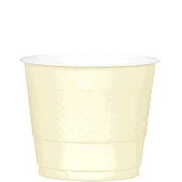 Vanilla Creme Plastic Cups 9oz, 20pcs Solid Tableware - Party Centre