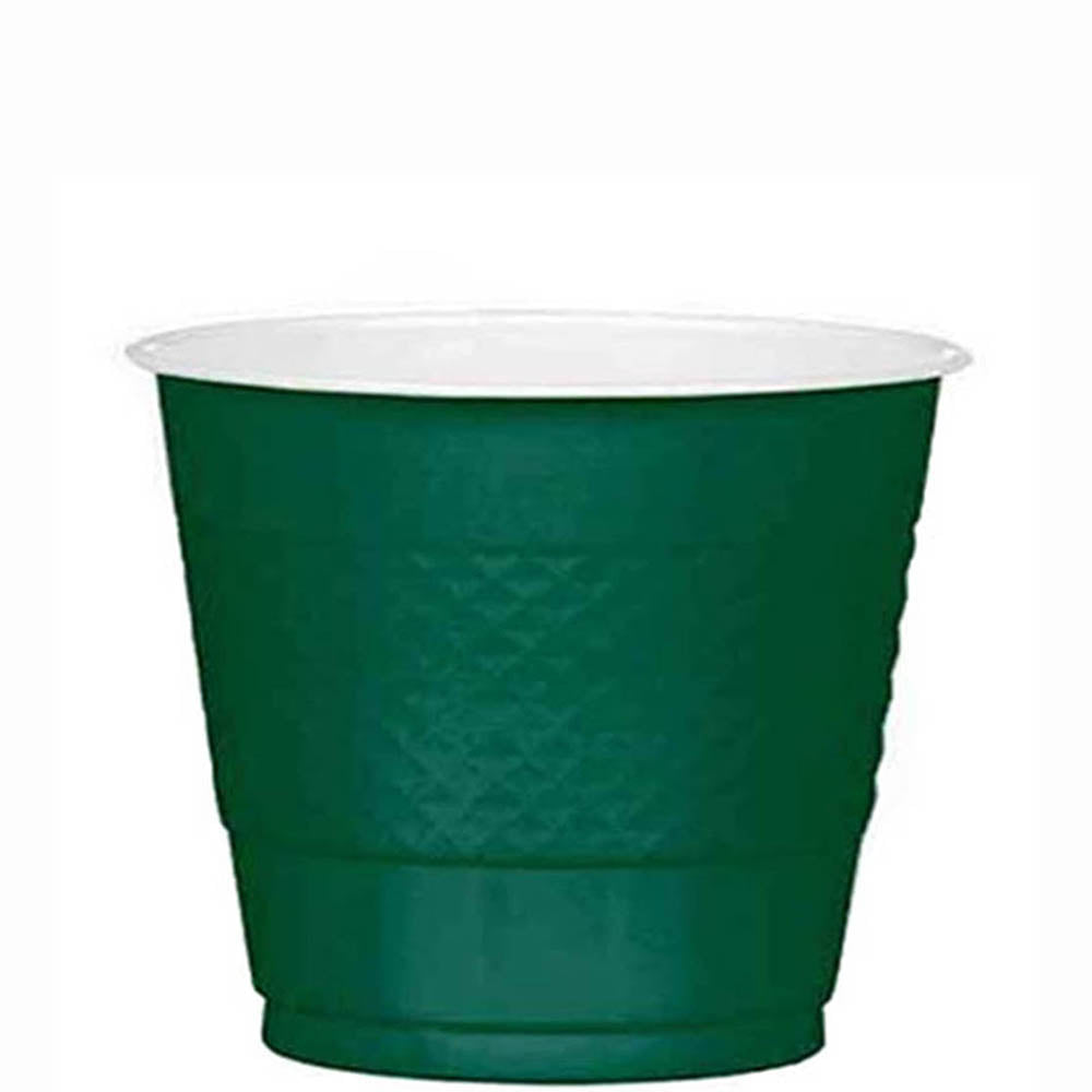Forest Green Plastic Cups 9oz, 20pcs Solid Tableware - Party Centre