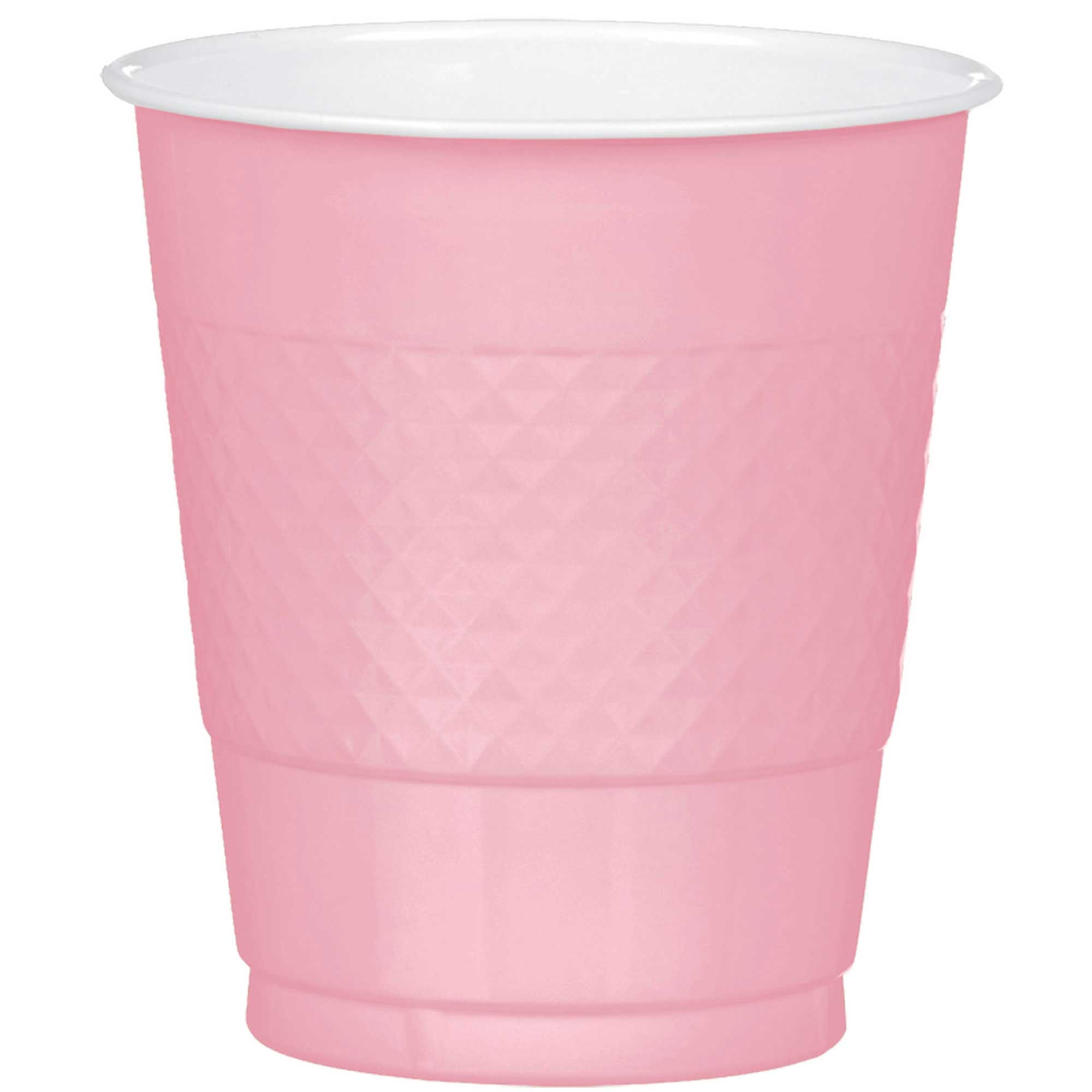 New Pink Plastic Cups 12oz, 20pcs Solid Tableware - Party Centre