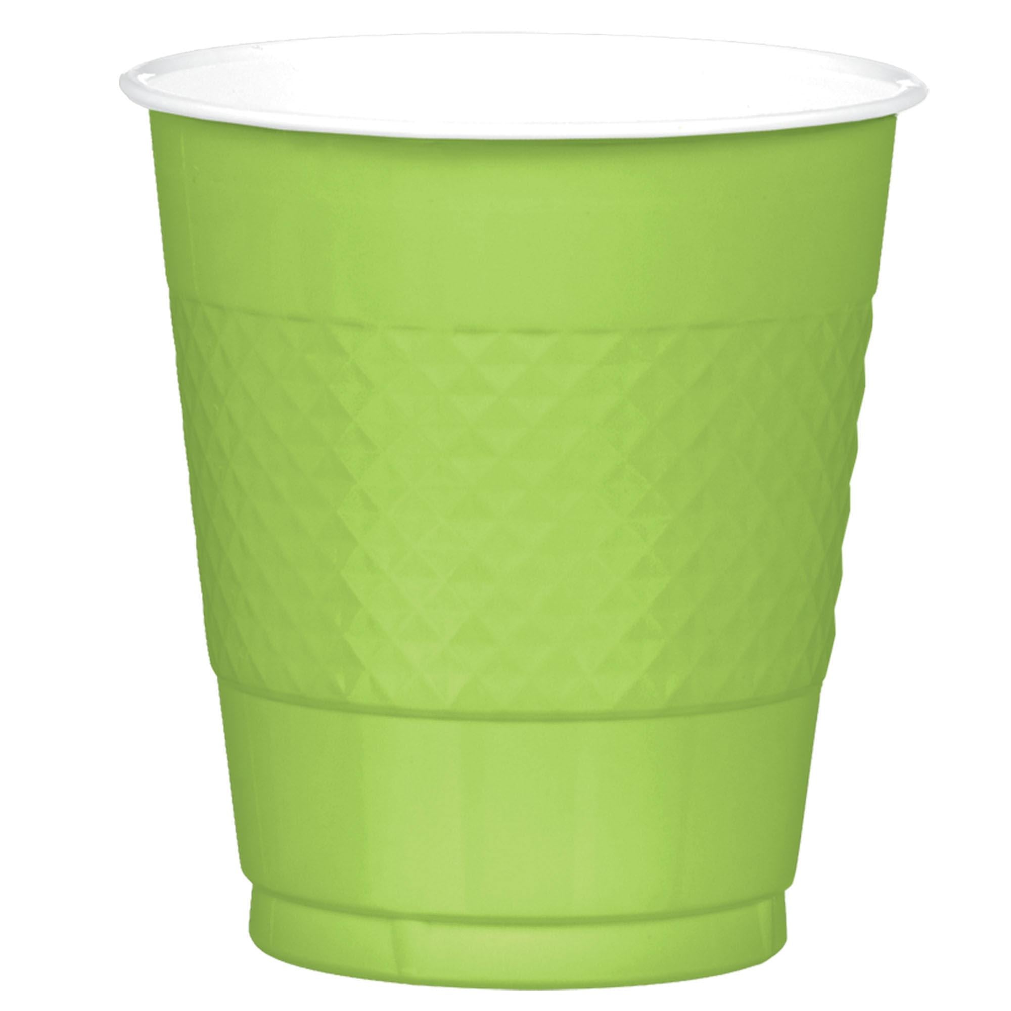 Kiwi Plastic Cups 12oz, 20pcs Solid Tableware - Party Centre
