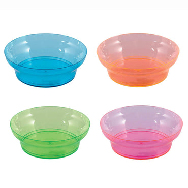 Neon Plastic Bowl Assorted Colors 10oz, 20pcs Solid Tableware - Party Centre