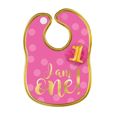 1st Birthday Girl Fabric Bib Costumes & Apparel - Party Centre