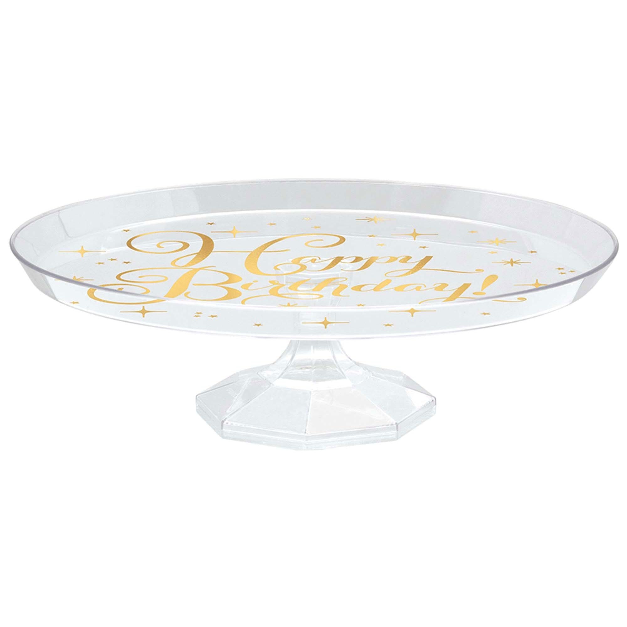 Gold Birthday Hot Stamped Plastic Dessert Stand Party Accessories - Party Centre