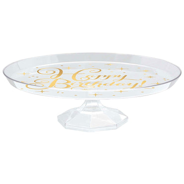 Gold Birthday Hot Stamped Plastic Dessert Stand Party Accessories - Party Centre