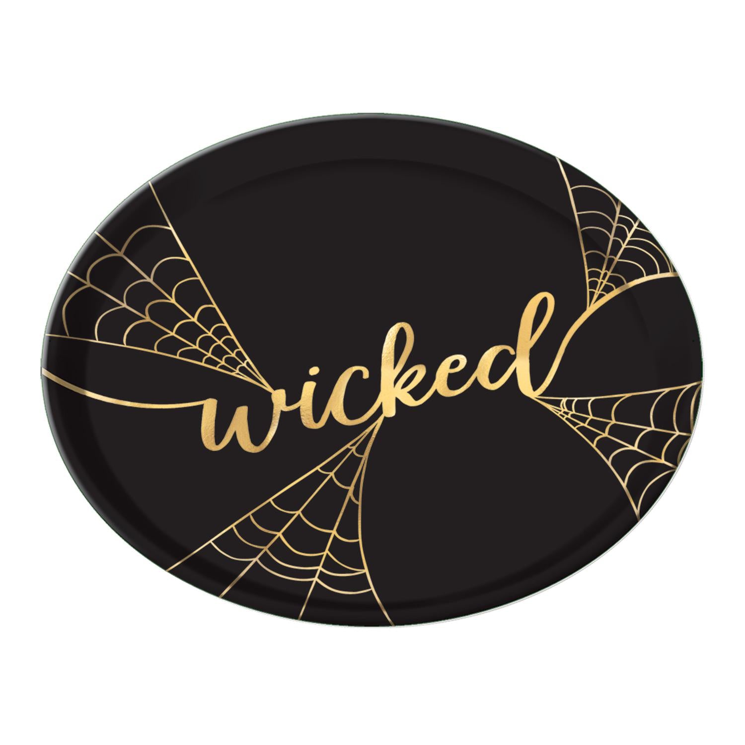 Wicked Hot Stamped Plastic Platter 14in Solid Tableware - Party Centre