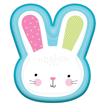 Easter Bunny Shaped Paper Plates 10in, 8pcs Printed Tableware - Party Centre