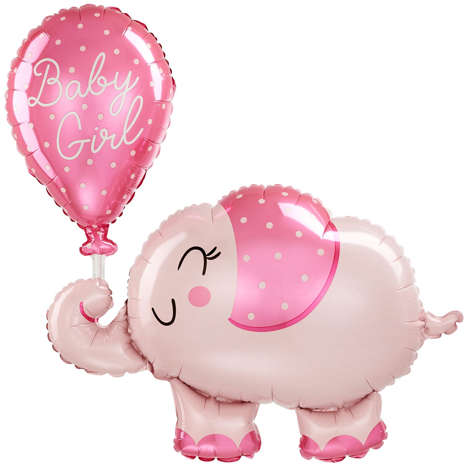 Baby Girl Elephant SuperShape Foil Balloon 73x78cm