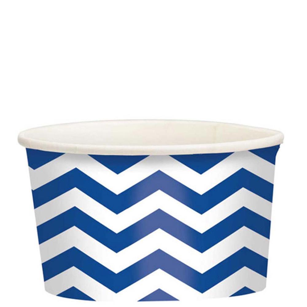 Bright Royal Blue Chevron Printed Paper Treat Cups 20pcs Printed Tableware - Party Centre