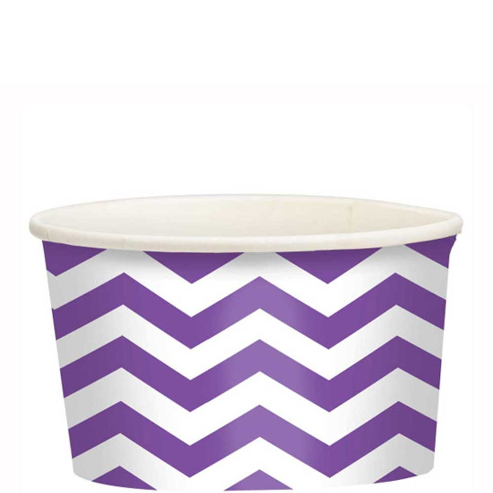 New Purple Chevron Printed Paper Treat Cups 20pcs Printed Tableware - Party Centre