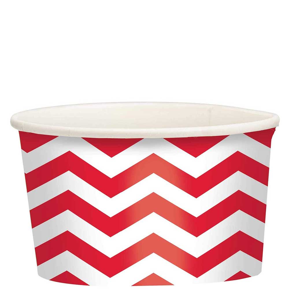 Apple Red Chevron Printed PaperTreat Cups 20pcs Printed Tableware - Party Centre