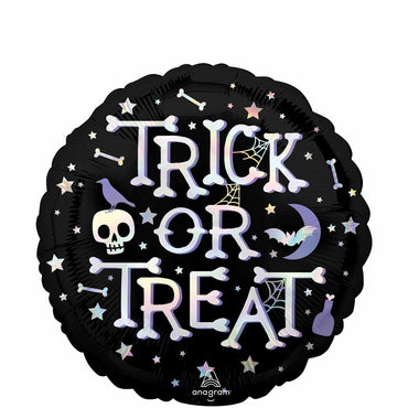 Trick or Treat Iridescent Foil Balloon 45cm