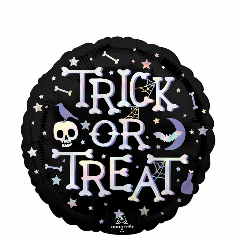 Trick or Treat Iridescent Foil Balloon 45cm