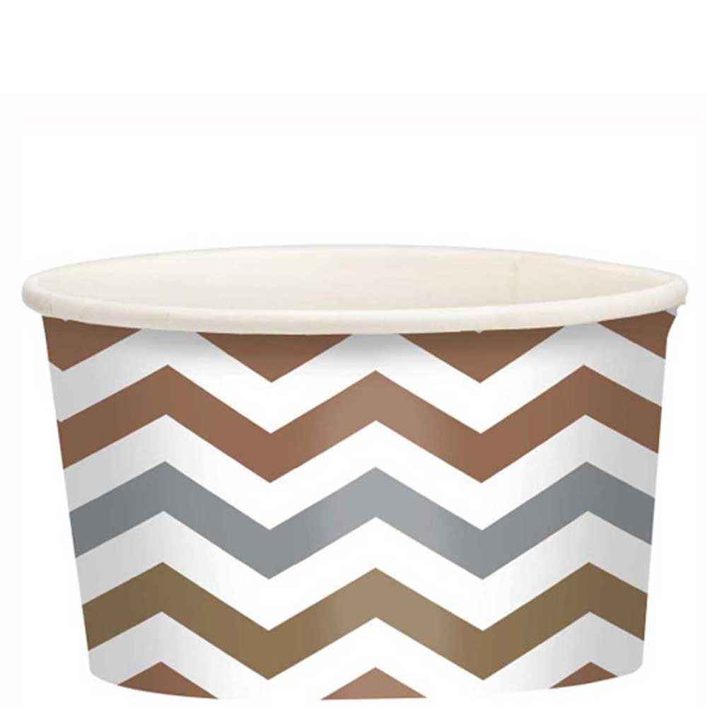 Mixed Metals Chevron Printed Paper Treat Cups 20pcs Printed Tableware - Party Centre