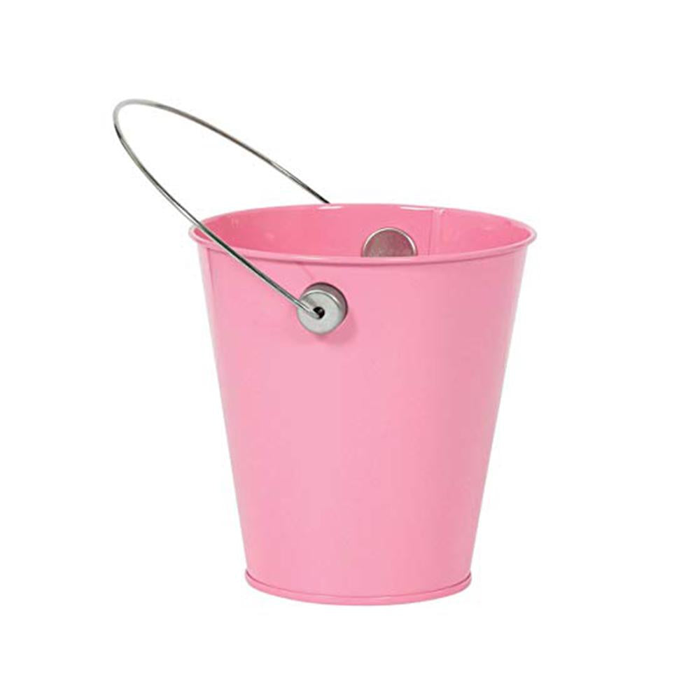 New Pink Metal Bucket With Handle Favours - Party Centre