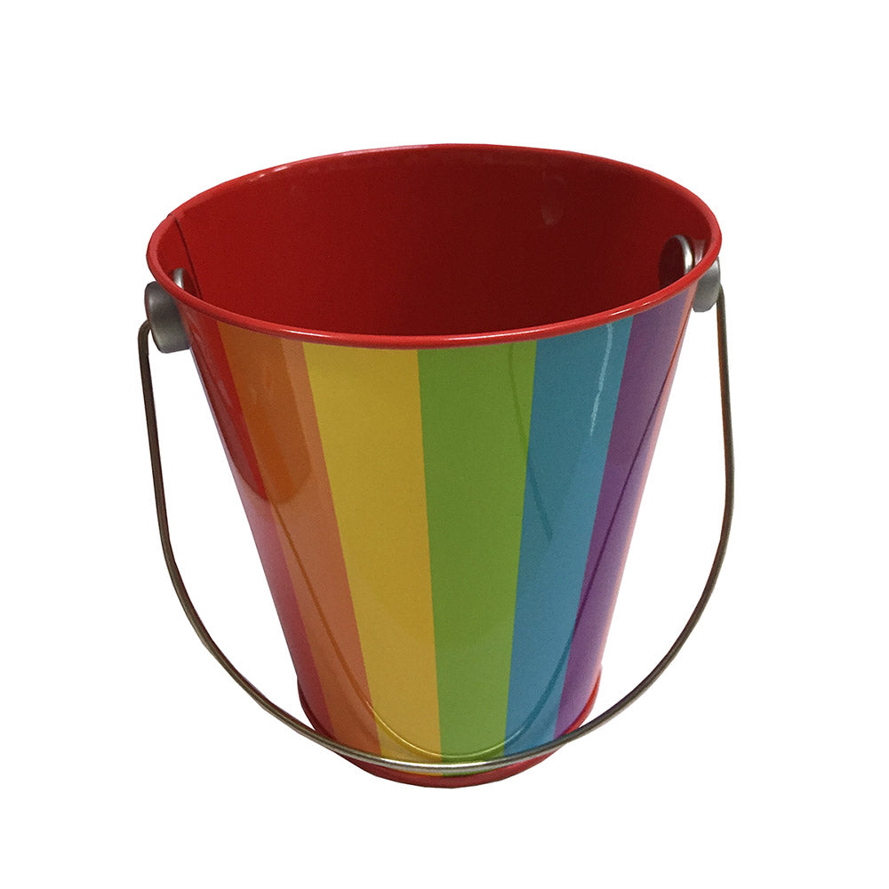 Rainbow Metal Bucket With Handle Favours - Party Centre