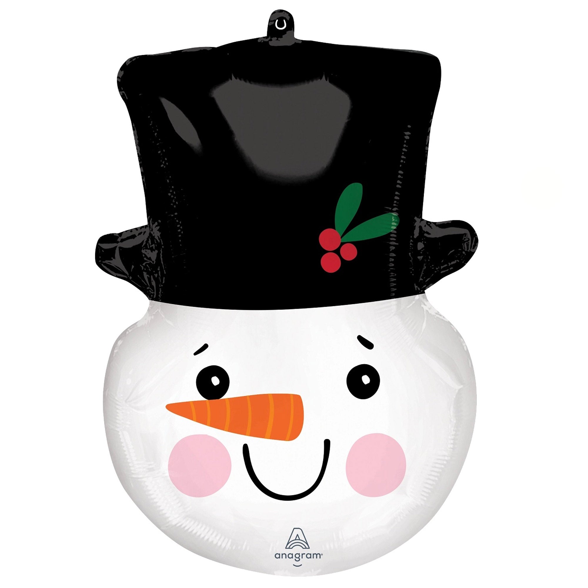 Smiley Snowman Head SuperShape Balloon 43x58cm