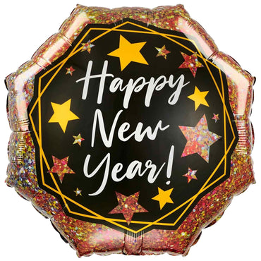 Happy New Year Gold Sparkle SuperShape Balloon 55cm