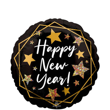 Happy New Year Gold Sparkle Foil Balloon 45cm