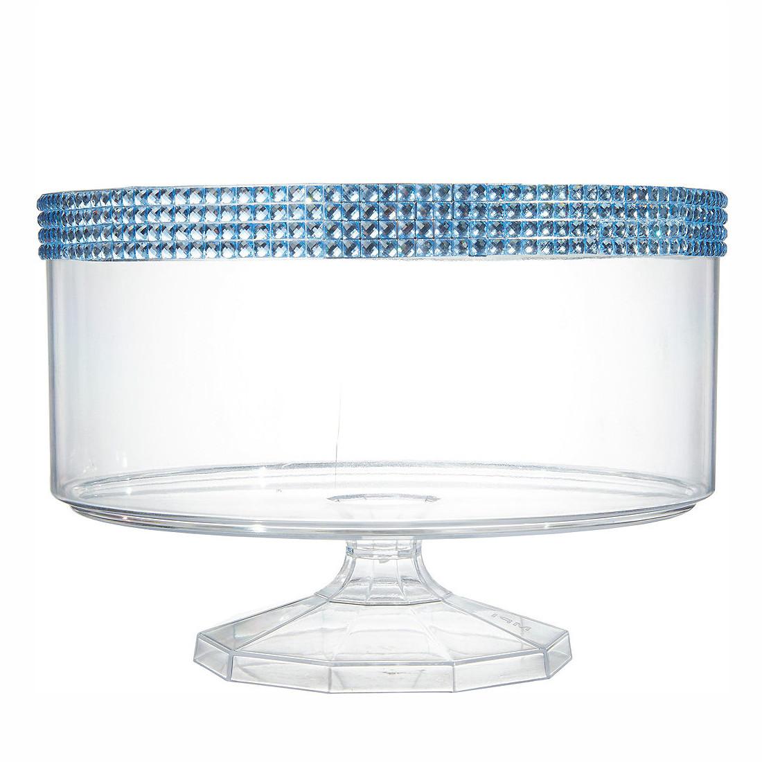 Clear Small Trifle Plastic Container with Blue Gems Candy Buffet - Party Centre