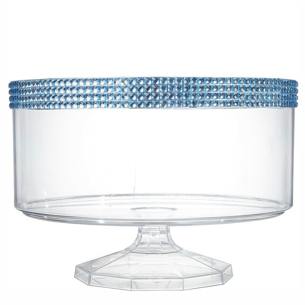 Clear Large Trifle Plastic Container with Blue Gems Candy Buffet - Party Centre