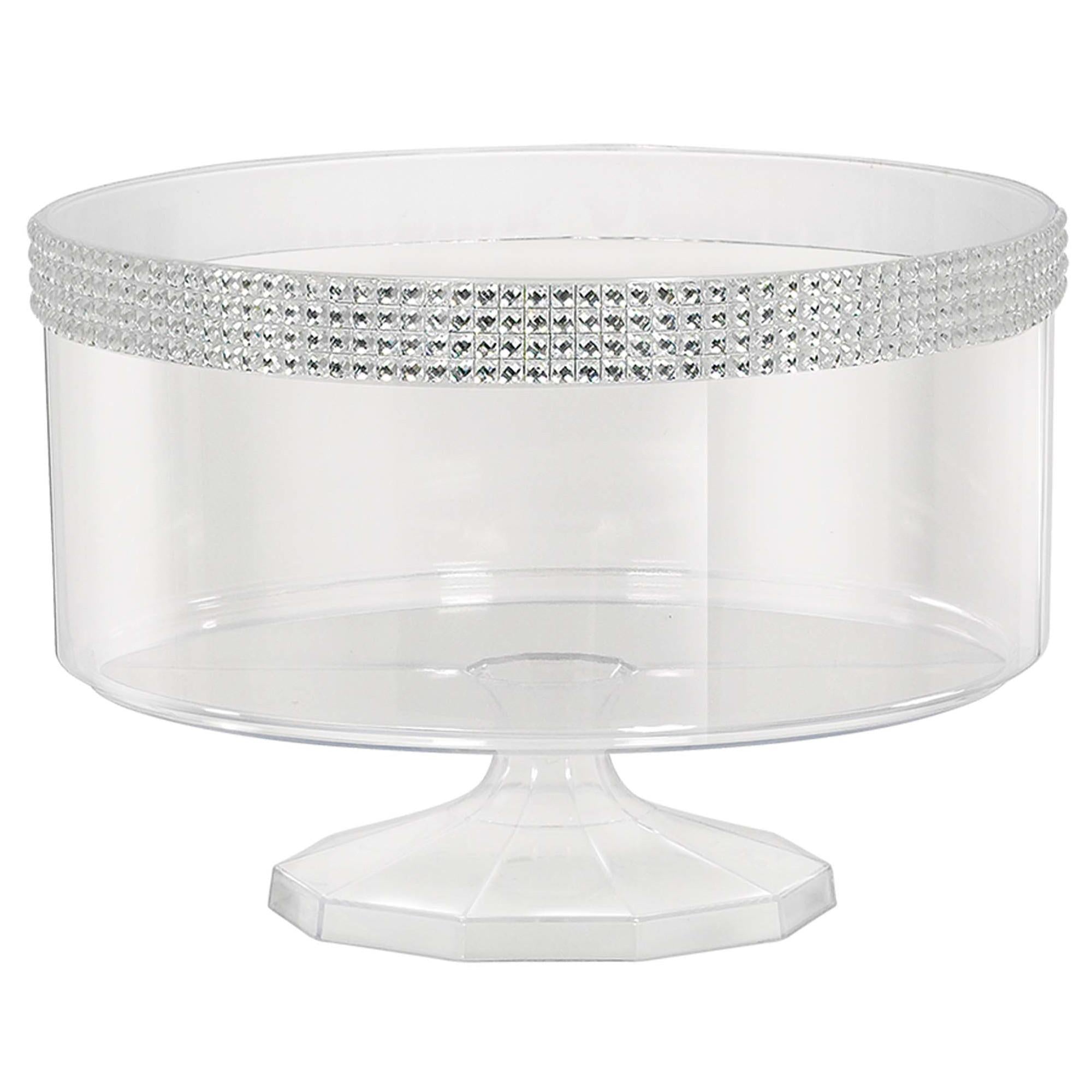 Clear Plastic Trifle Container With Silver Gems