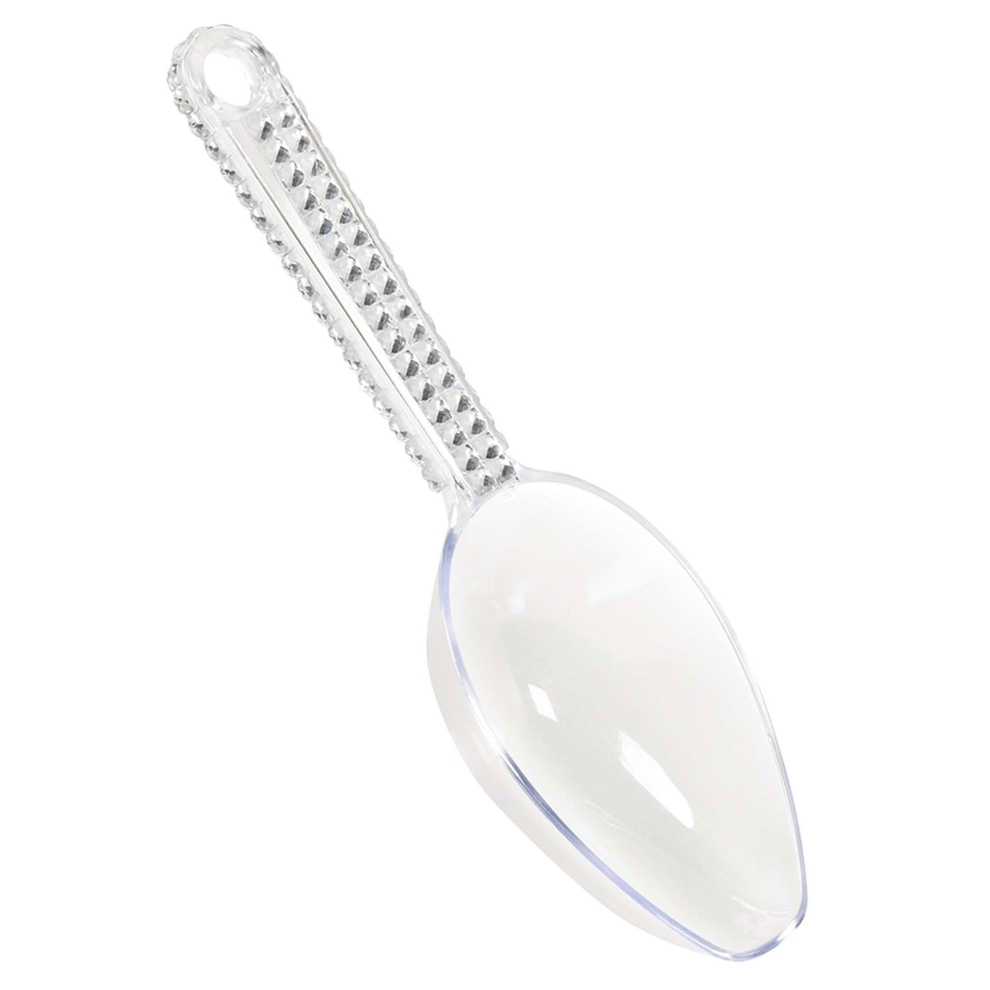 Clear Plastic Scoop With Silver Gems Solid Tableware - Party Centre