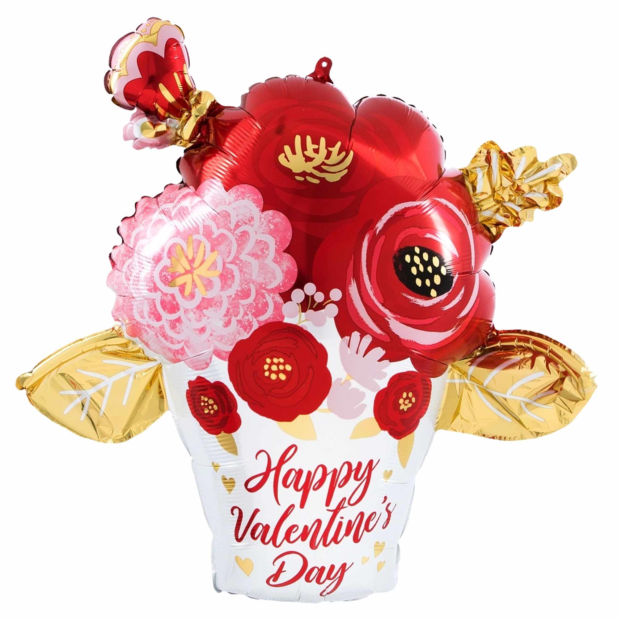 Valentine's Day Painted Flowers SuperShape Balloon