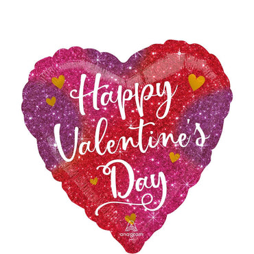 Happy Valentines Day Ombré Sparkles Foil Balloon 45cm