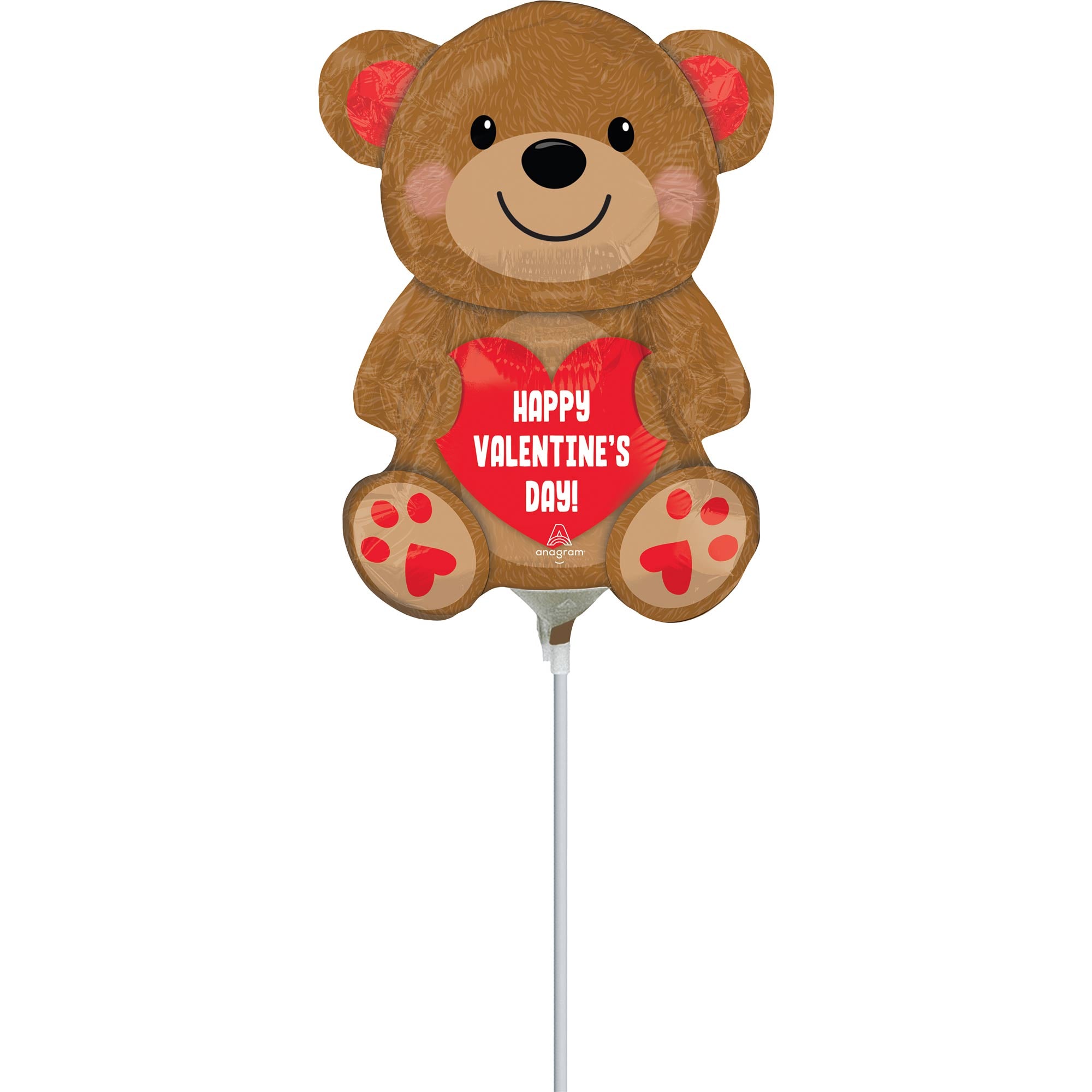 Happy Valentines Day Cuddly Bear Mini Shape Balloon