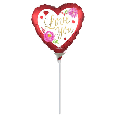 Love Watercolor Floral Foil Balloon 23cm