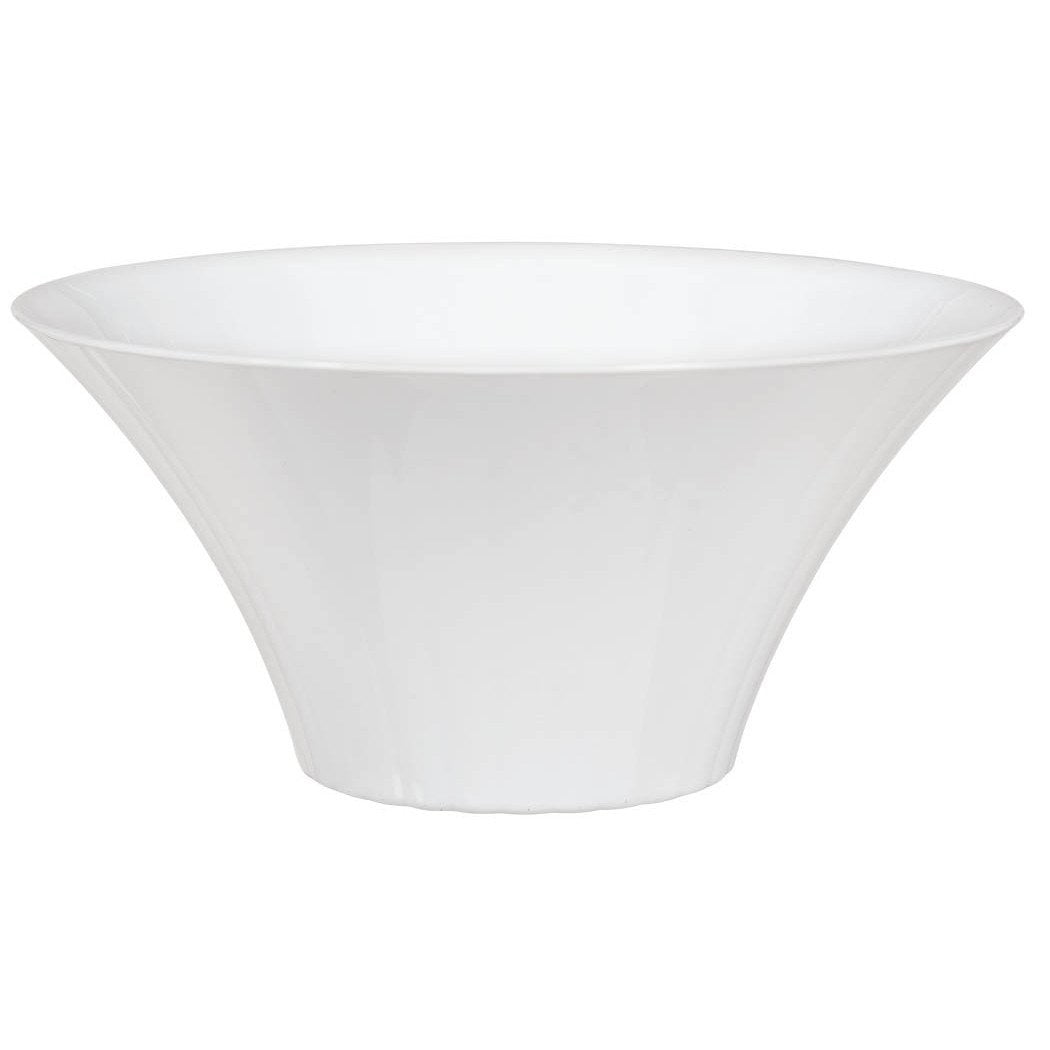 White Medium Flared Plastic Bowl Solid Tableware - Party Centre