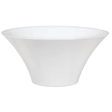 White Medium Flared Plastic Bowl Solid Tableware - Party Centre