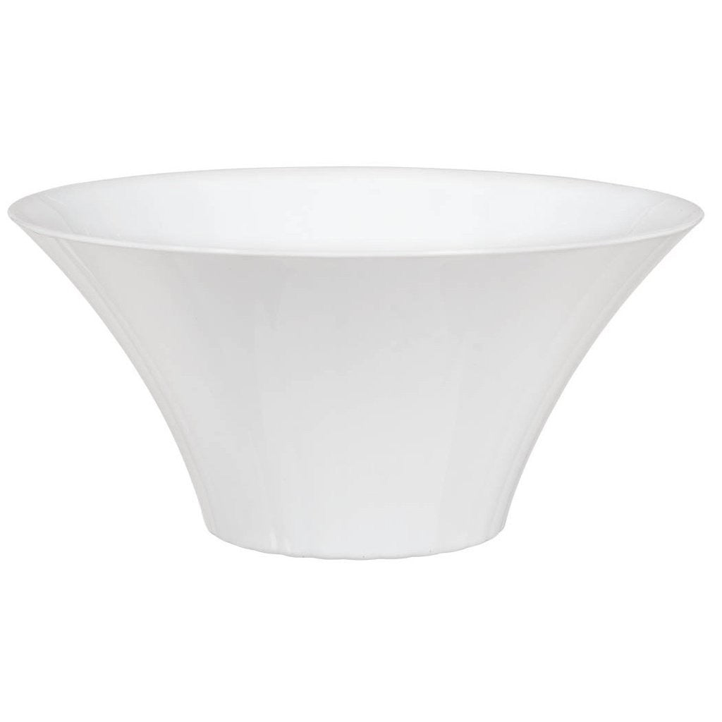 White Large Flared Plastic Bowl Solid Tableware - Party Centre