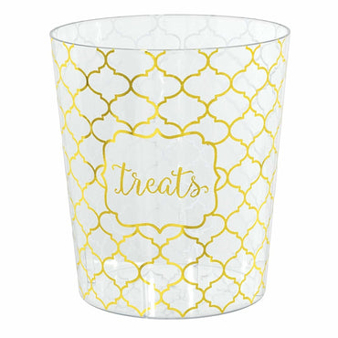 Gold Hot Stamped Plastic Cylinder 5.75in Candy Buffet - Party Centre