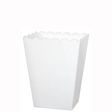 White Medium Plastic Scalloped Containers Candy Buffet - Party Centre