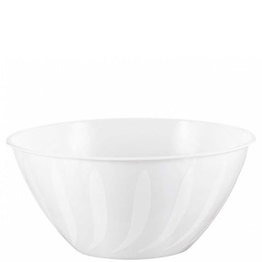 White Swirl Bowl 5qt Solid Tableware - Party Centre