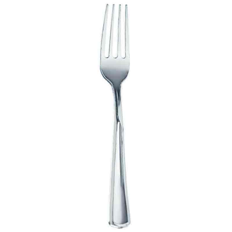 Silver Stainless Plastic Premium Fork