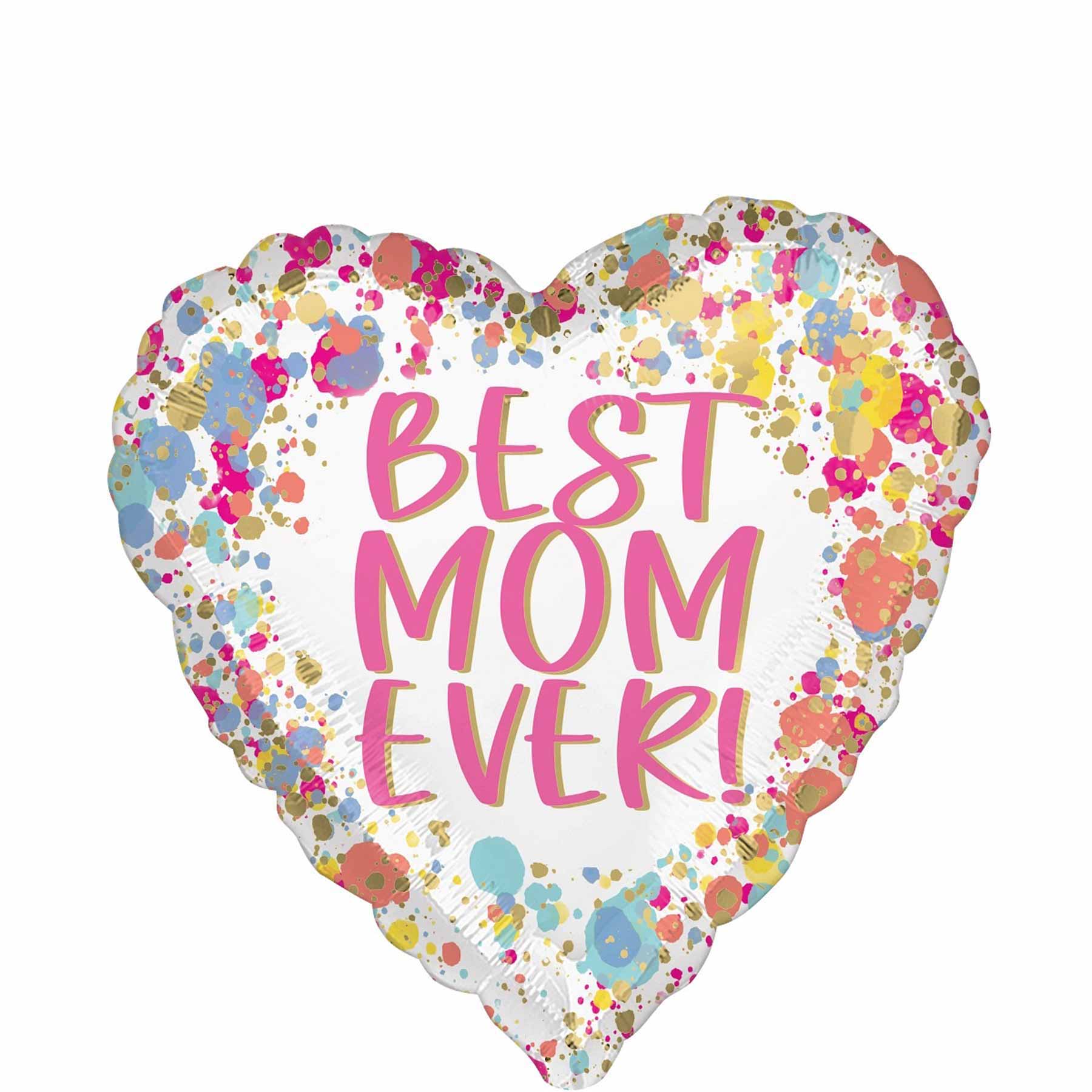 Painted Best Mom Ever Foil Balloon 45cm
