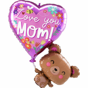 Love You Mom Bear SuperShape Balloon 66x78cm