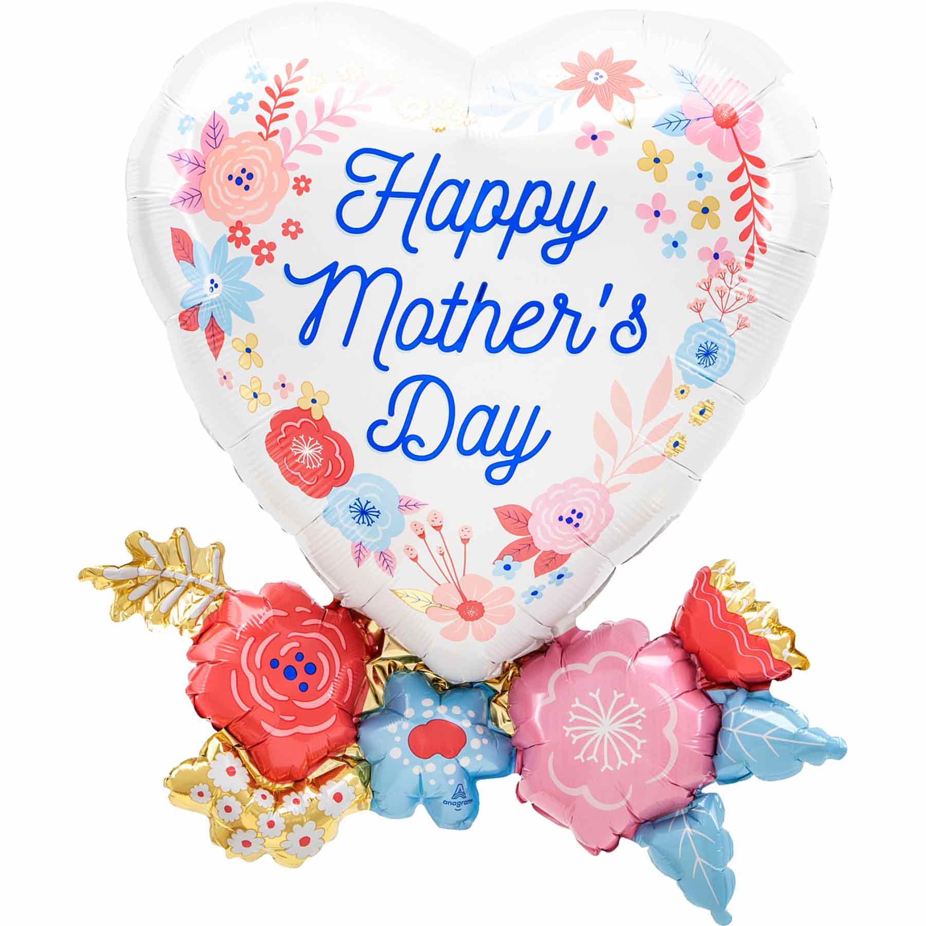 Happy Mother's Day Artful Florals SuperShape Balloon 58x76cm