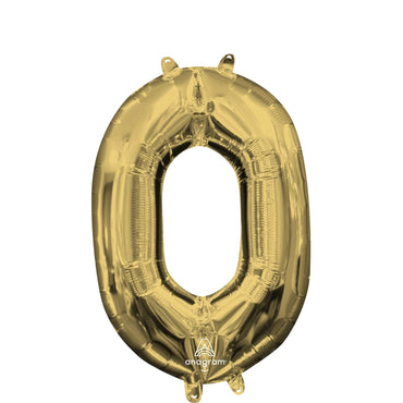 White Gold Number Mini Shape Foil Balloons 16in