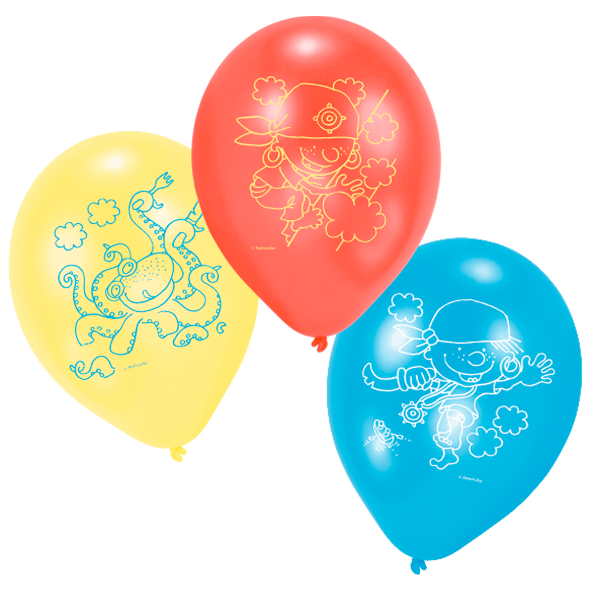 Pirates Latex Balloons 6pcs Balloons & Streamers - Party Centre