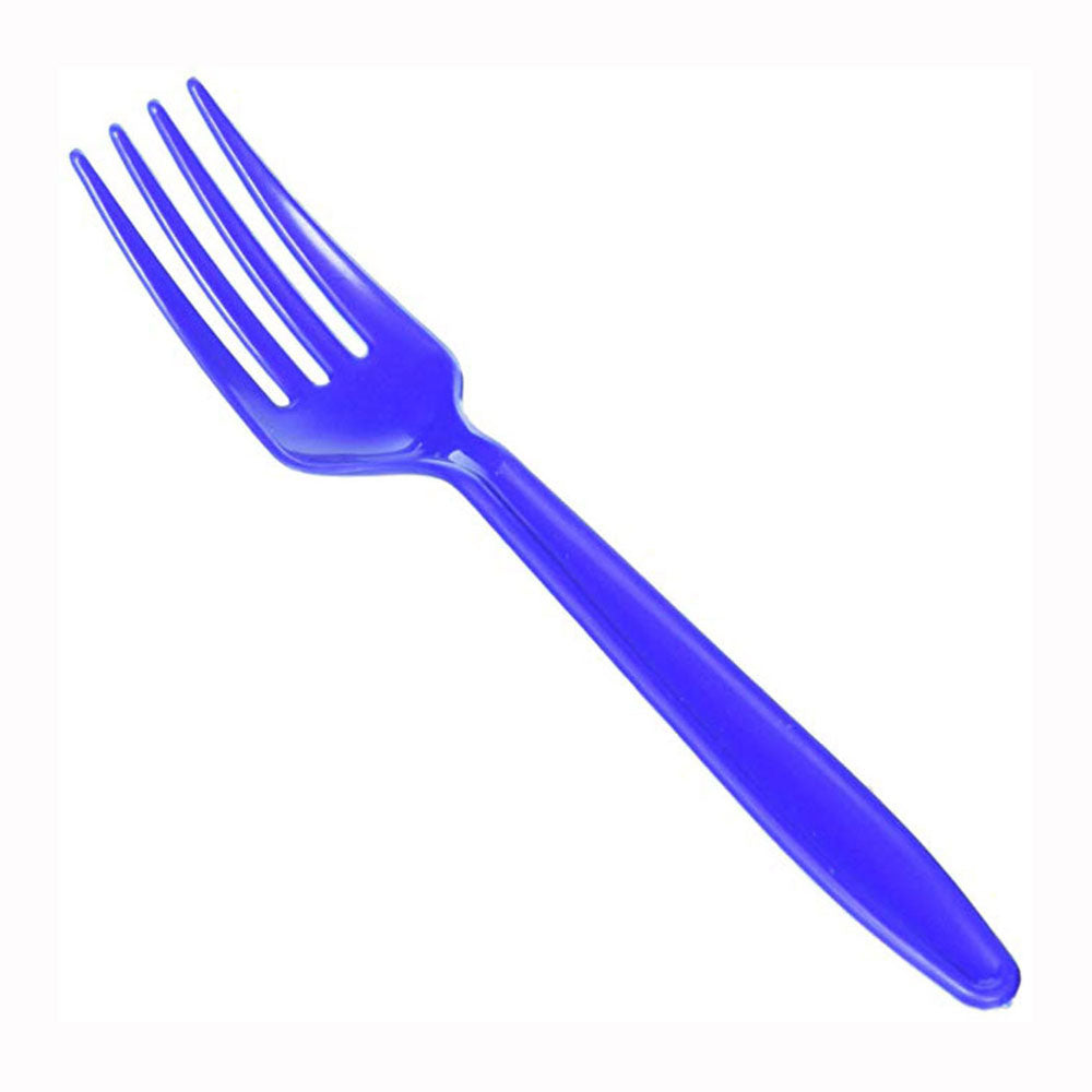 Bright Royal Blue Forks Value Pack 20pcs Solid Tableware - Party Centre