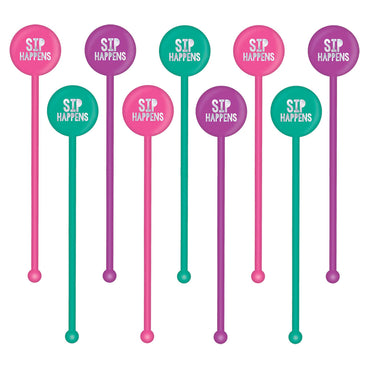 Young and Fab Plastic Drink Stirrers 18pcs Candy Buffet - Party Centre