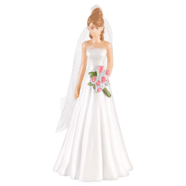 Caucasian Bride Plastic Cake Topper 4.25in Party Accessories - Party Centre