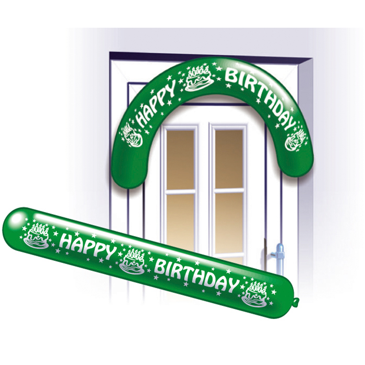 Happy Birthday Balloon Banners 2pcs Balloons & Streamers - Party Centre